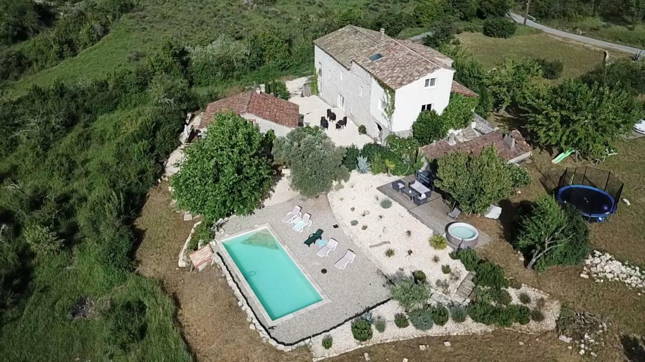 Bed and Breakfast Les Agaves Piscine Panoramique Vue Exceptionnelle Grospierres Exterior foto